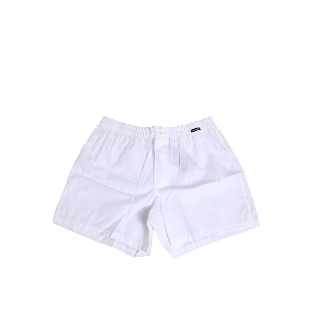 Dolce & Gabbana White Cotton Regular Boxer Shorts Underwear BIK1276-4