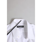 Dolce & Gabbana White GOLD Cotton Long Sleeves Formal Shirt