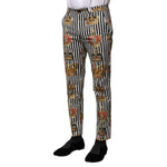 Dolce & Gabbana Multicolor Striped Crown Pants