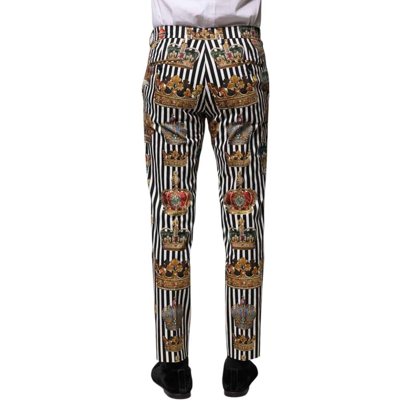 Dolce & Gabbana Multicolor Striped Crown Pants