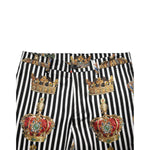 Dolce & Gabbana Multicolor Striped Crown Pants