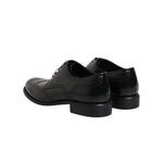 Dolce & Gabbana Black Leather Derby Wingtip Formal Shoes