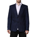 Dolce & Gabbana Blue Wool Single Breasted Suit Coat Blazer