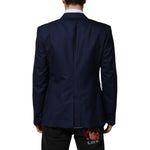 Dolce & Gabbana Blue Wool Single Breasted Suit Coat Blazer
