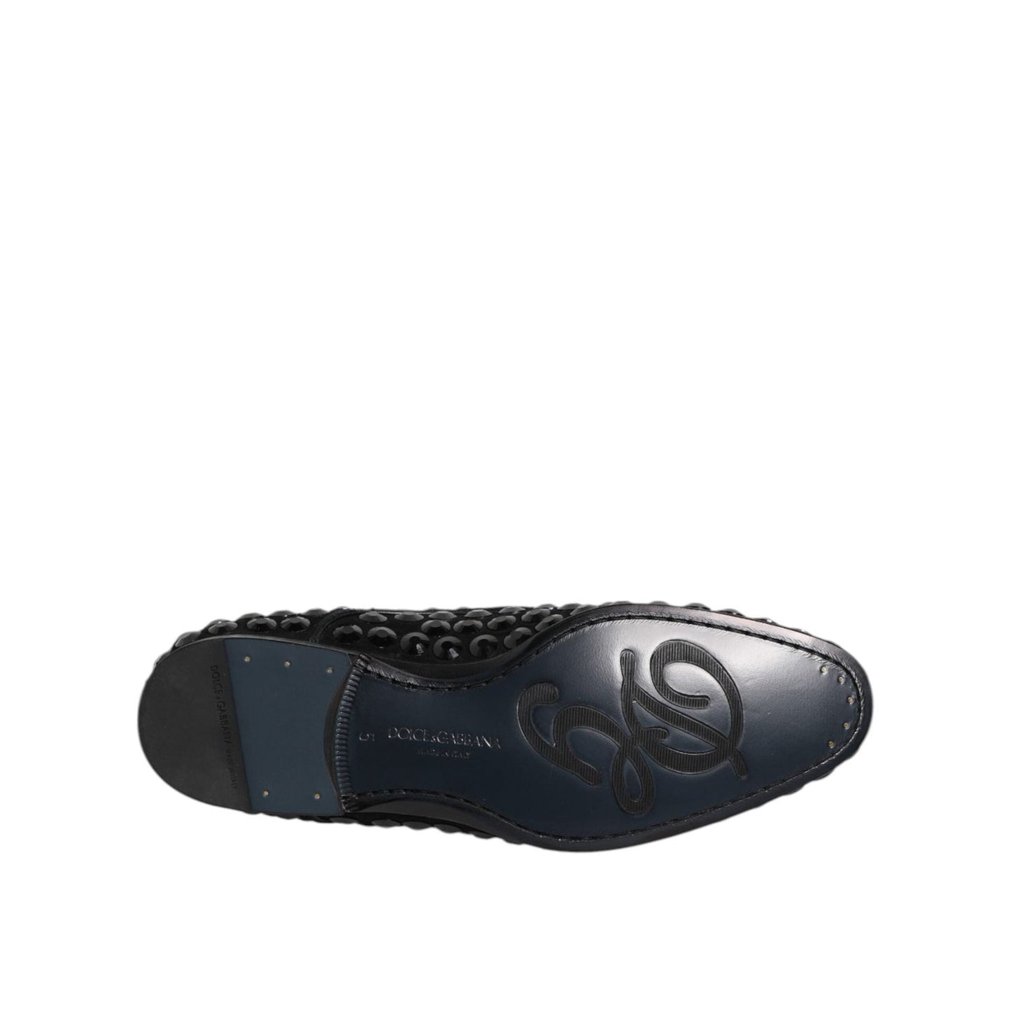 Dolce & Gabbana Black Suede Strass Derby Formal Shoes