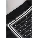 Dolce & Gabbana Black White Printed Silk Square Foulard Scarf