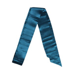Dolce & Gabbana Blue Satin Silk Skinny Foulard Wrap Scarf