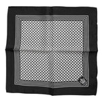 Dolce & Gabbana Black White Patterned Square Men Foulard Scarf