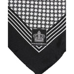 Dolce & Gabbana Black White Patterned Square Men Foulard Scarf