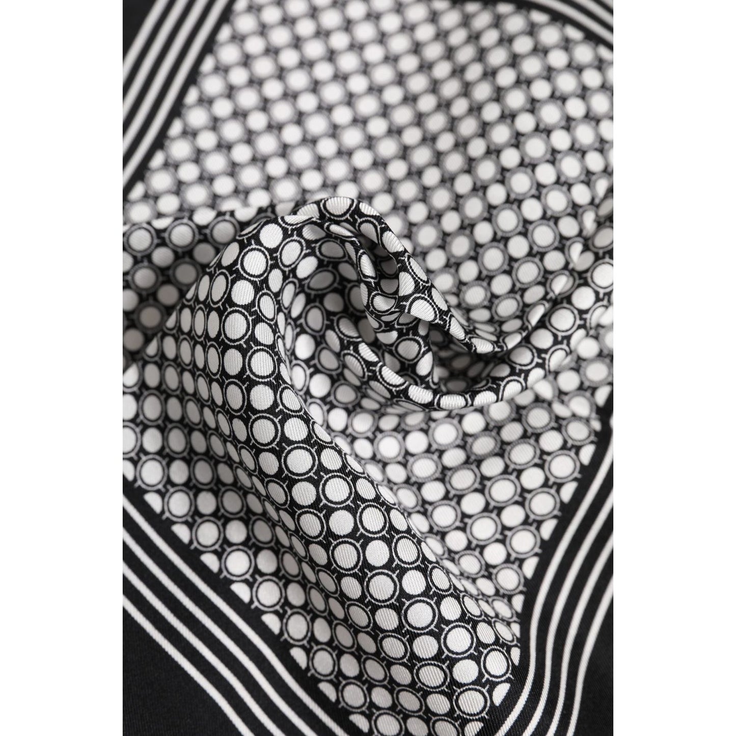 Dolce & Gabbana Black White Patterned Square Men Foulard Scarf