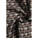 Dolce & Gabbana Brown Skull Silk Square Men Foulard Scarf