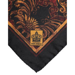 Dolce & Gabbana Black Floral Silk Square Men Foulard Scarf