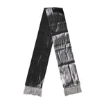 Dolce & Gabbana Metallic Gray Silk Fringes Foulard Scarf