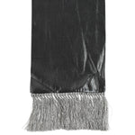 Dolce & Gabbana Metallic Gray Silk Fringes Foulard Scarf