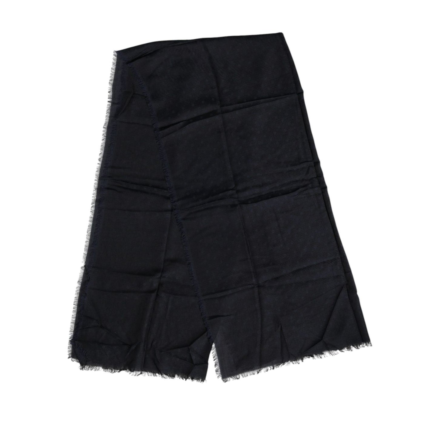Dolce & Gabbana Black Viscose Fringes Neck Warmer Scarf