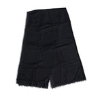 Dolce & Gabbana Black Viscose Fringes Neck Warmer Scarf