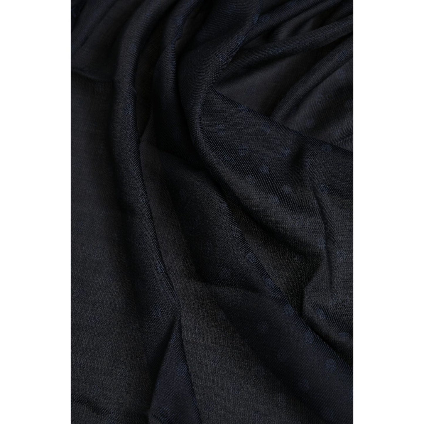 Dolce & Gabbana Black Viscose Fringes Neck Warmer Scarf