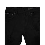 Dolce & Gabbana Black Cotton Logo Plaque Slim Denim Jeans