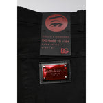 Dolce & Gabbana Black Cotton Logo Plaque Slim Denim Jeans
