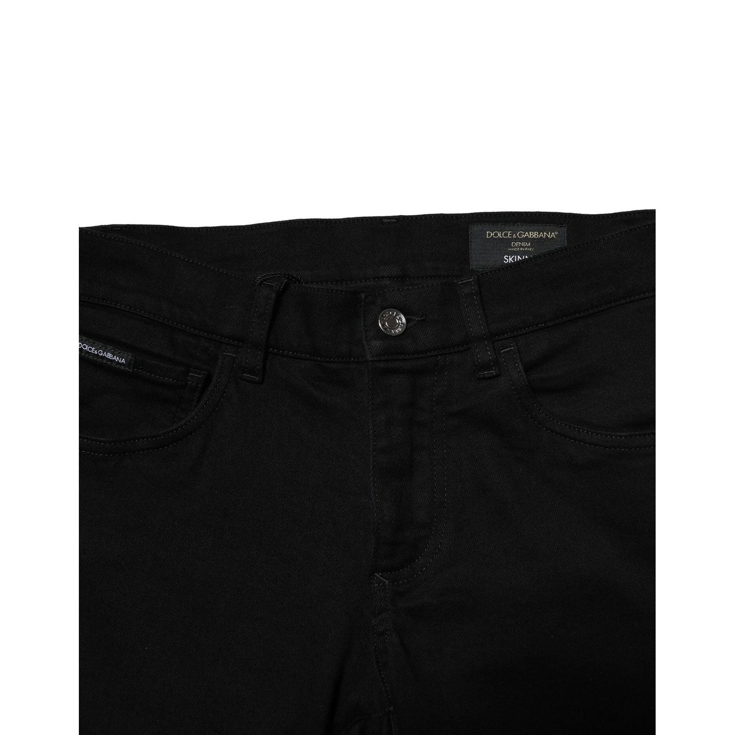 Dolce & Gabbana Black Cotton Stretch Skinny Men Denim Jeans