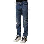 Dolce & Gabbana Blue Cotton Stretch Slim Fit Men Denim Jeans