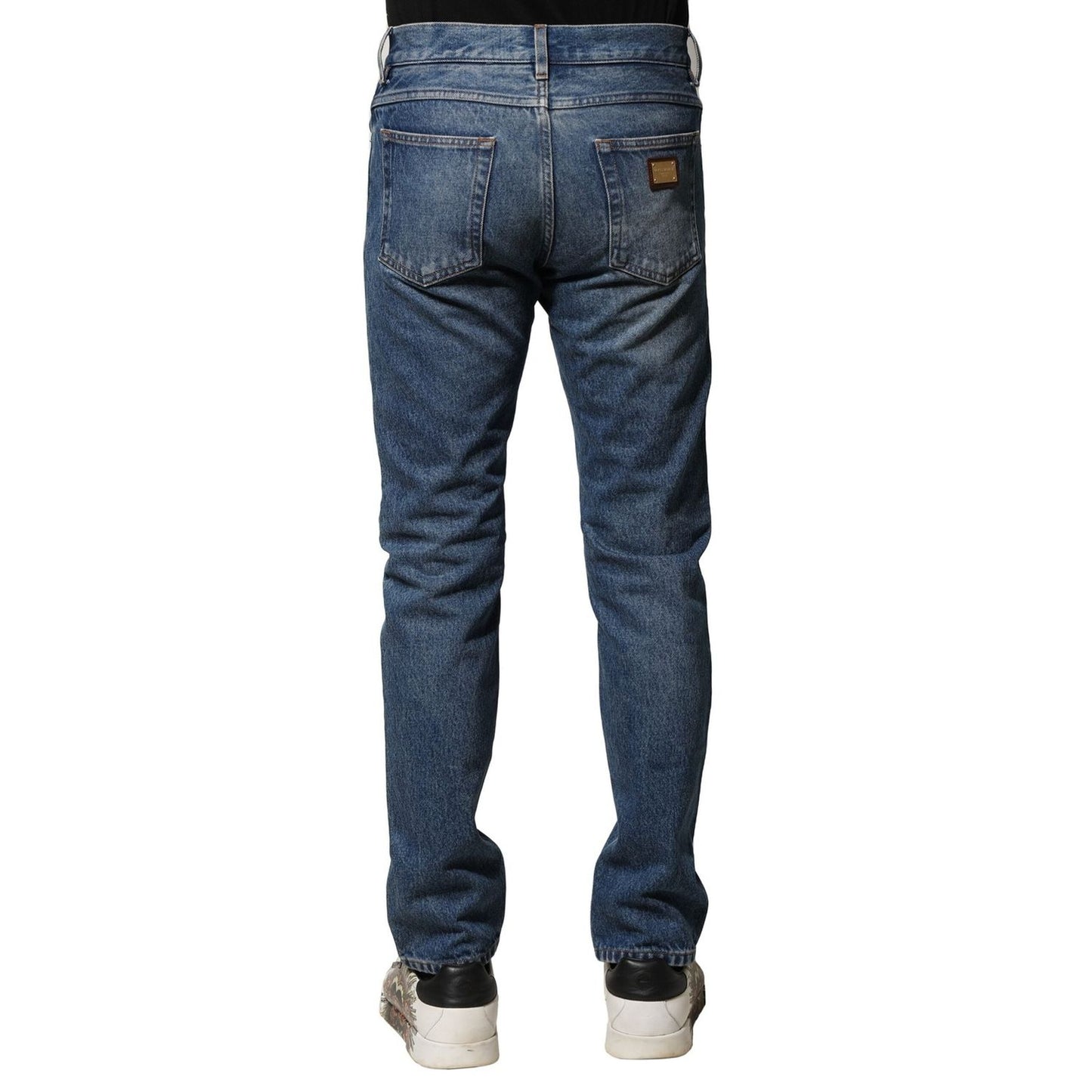 Dolce & Gabbana Blue Cotton Stretch Slim Fit Men Denim Jeans