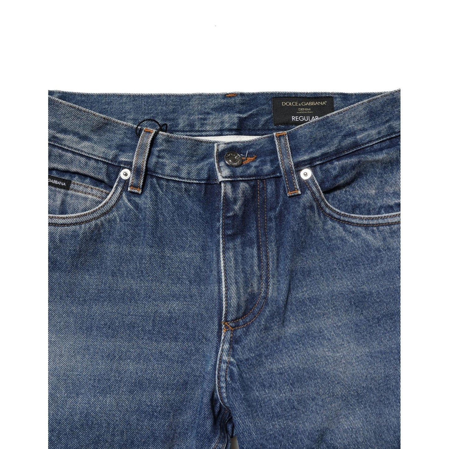 Dolce & Gabbana Blue Cotton Stretch Slim Fit Men Denim Jeans