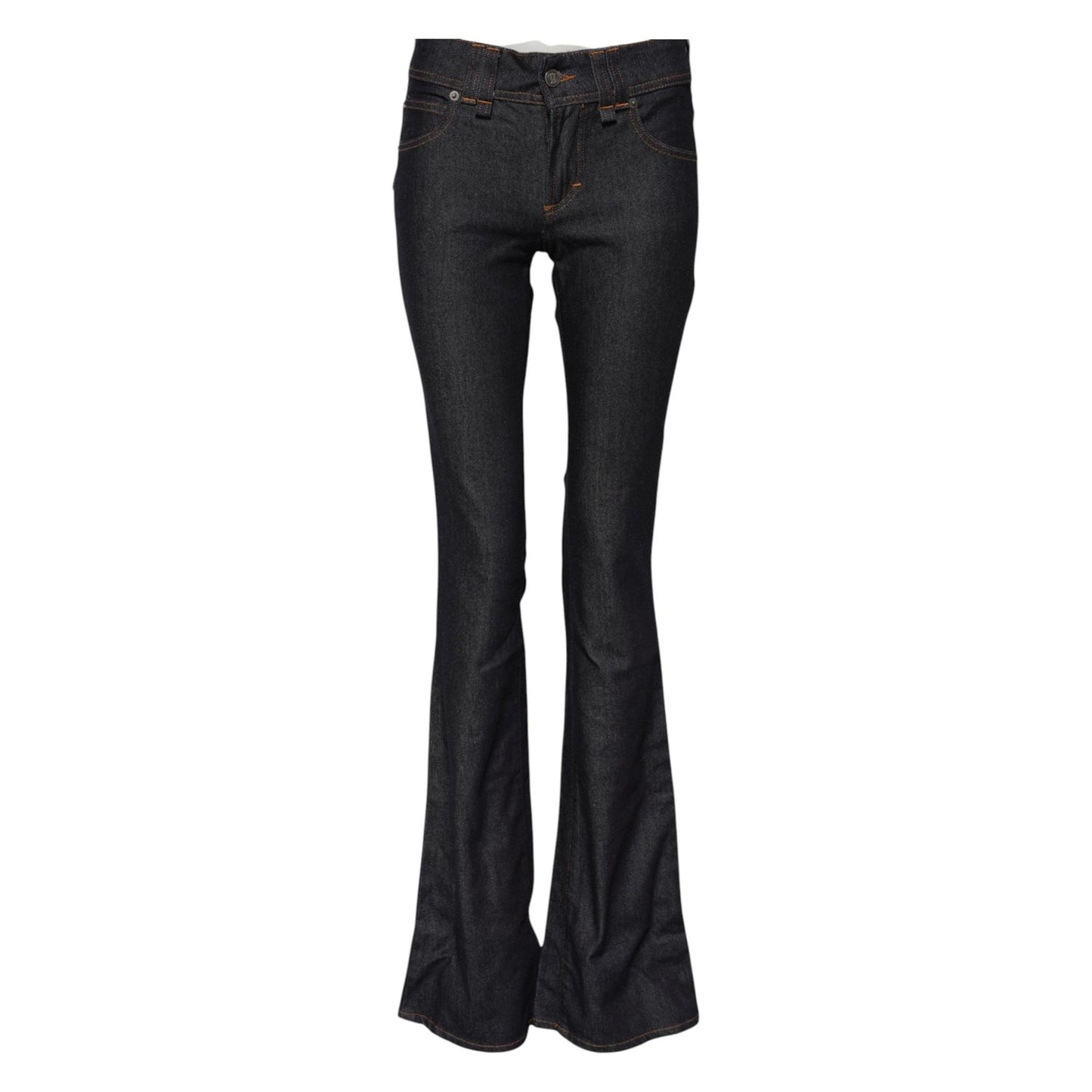 John Galliano Blue Mid Waist Cotton Wide Leg Denim Jeans PAN74828-25