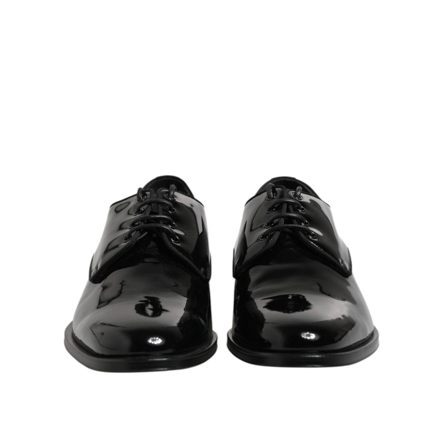 Dolce & Gabbana Black Patent Leather Derby Formal Dress Shoes MV7530-40
