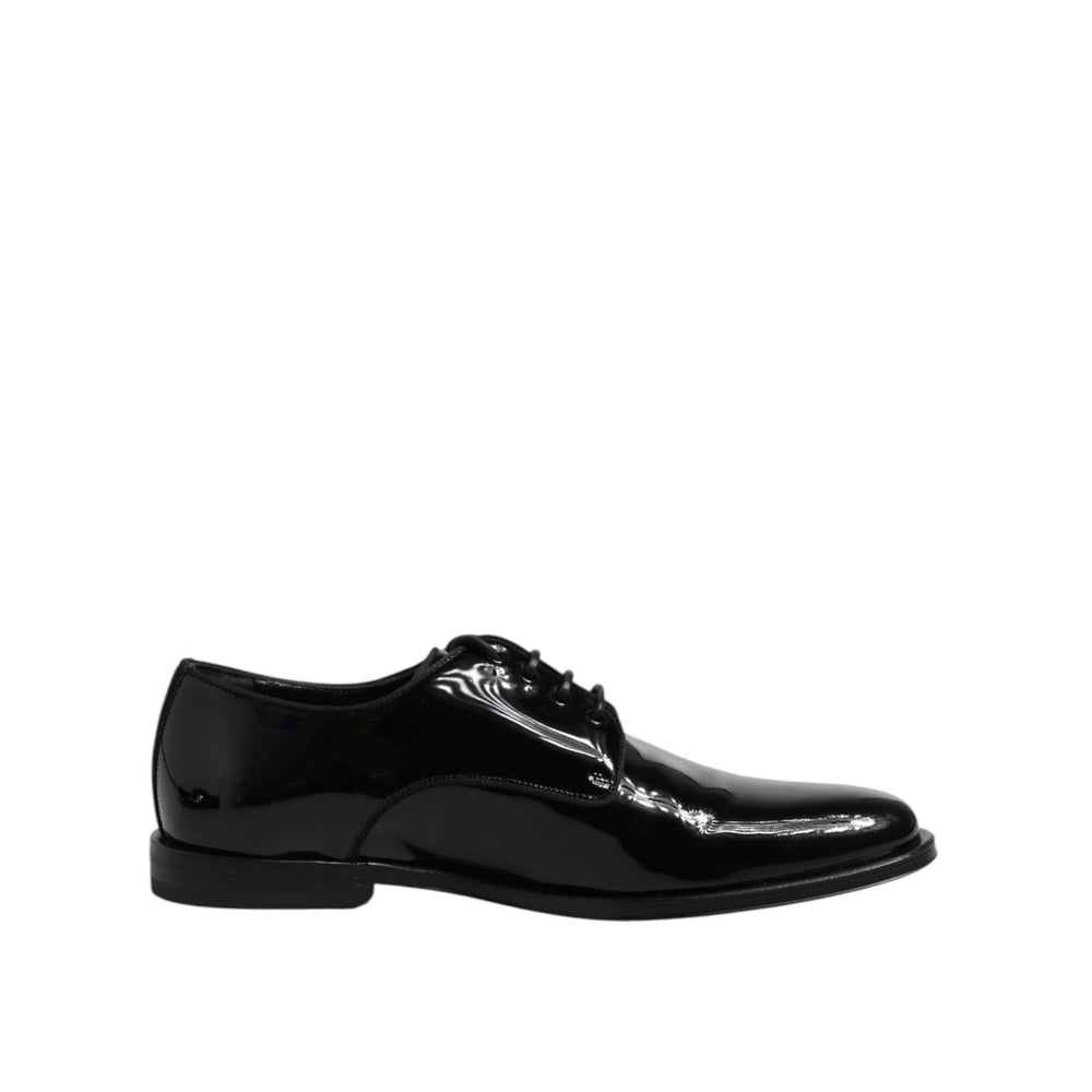 Dolce & Gabbana Black Patent Leather Derby Formal Dress Shoes MV7530-40