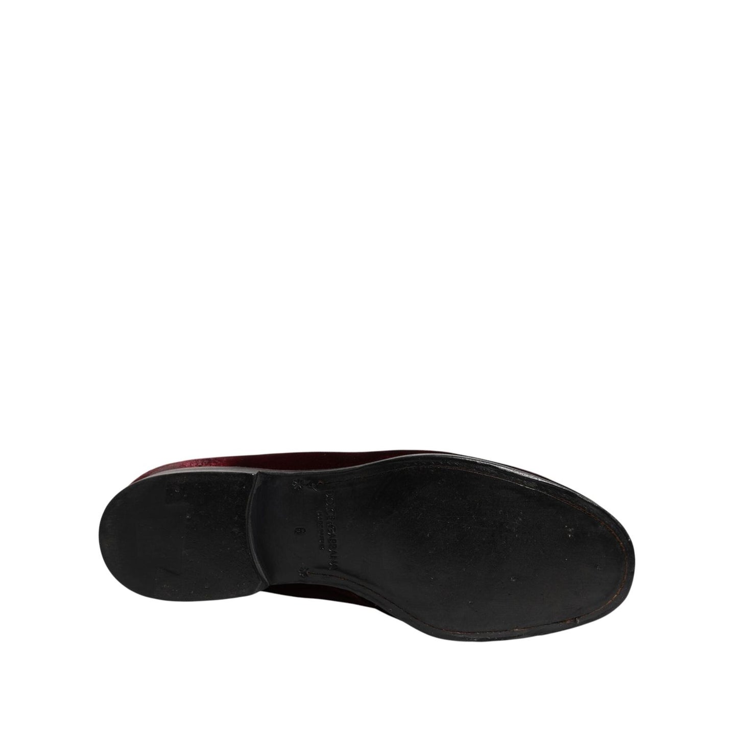 Dolce & Gabbana Red Velvet Men Slip On Loafers Dress Shoes MV7533-40