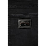 Dolce & Gabbana Black Cotton Logo Plaque Slim Fit Denim Jeans PAN76341-52
