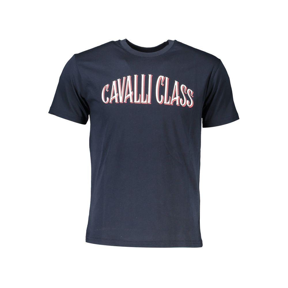 Cavalli Class Blue Cotton T-Shirt CA-21338-XXL
