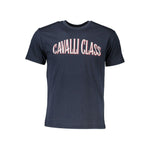 Cavalli Class Blue Cotton T-Shirt CA-21338-XXL