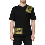 Dolce & Gabbana Black Logo Tape Cotton Men Crew Neck T-shirt TSH90491-44