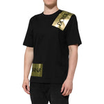 Dolce & Gabbana Black Logo Tape Cotton Men Crew Neck T-shirt TSH90491-44