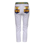 Dolce & Gabbana White Cotton Mid Waist Tapered Trouser Pants PAN75574-36