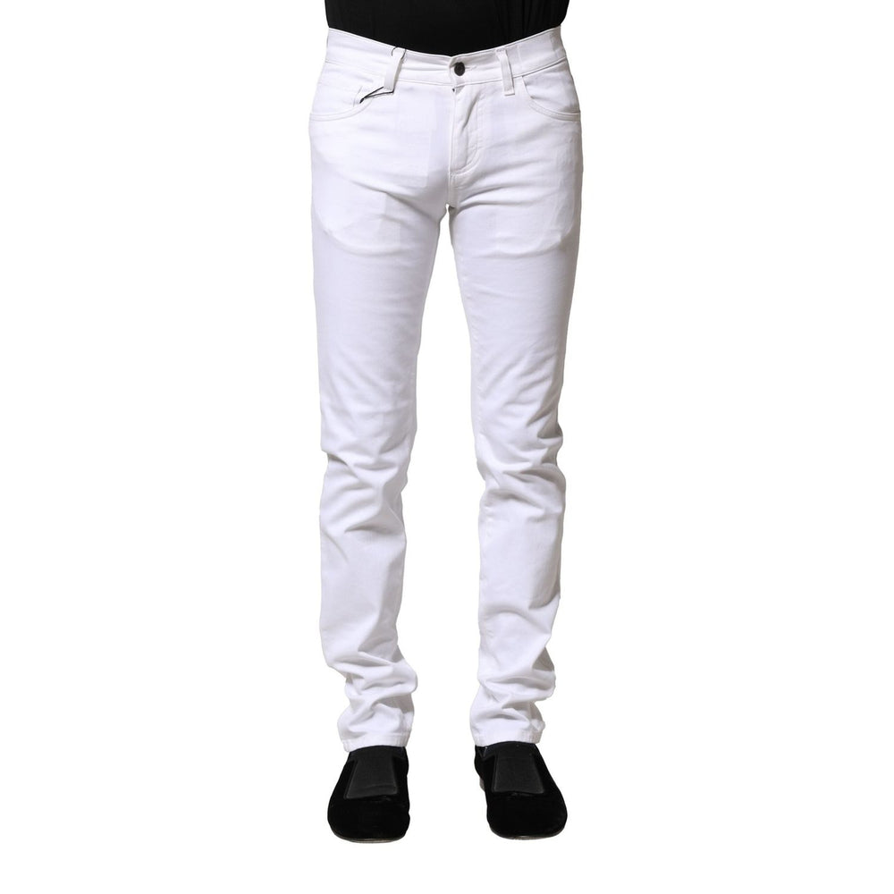 Dolce & Gabbana White Cotton Skinny Men Denim Jeans PAN75822-44