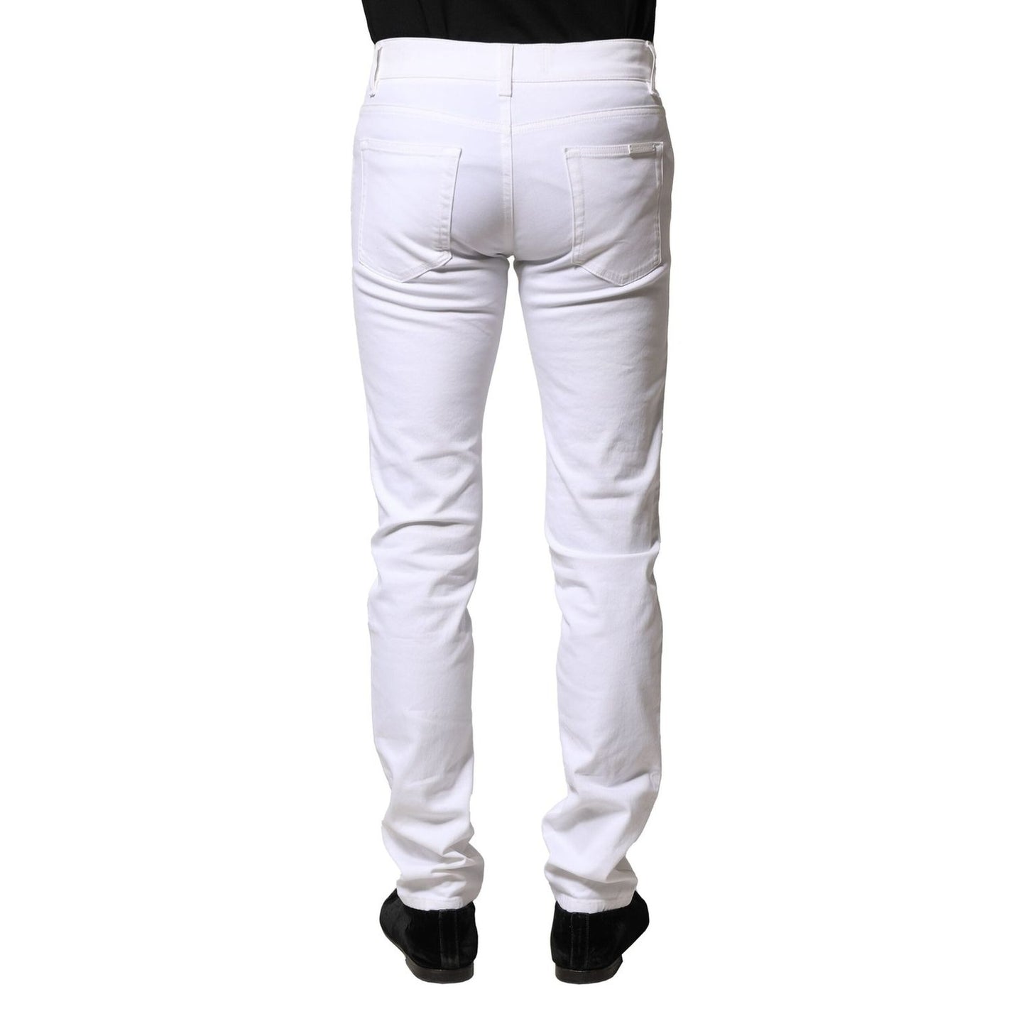 Dolce & Gabbana White Cotton Skinny Men Denim Jeans PAN75822-44