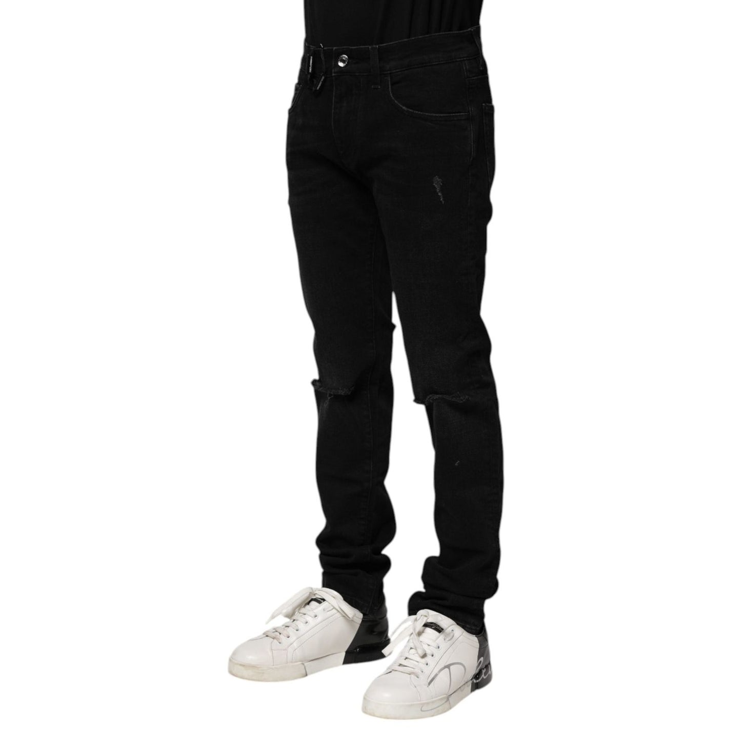 Dolce & Gabbana Black Cotton Skinny Denim Jeans PAN76527-52