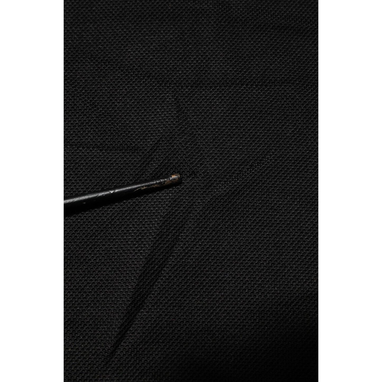 Dolce & Gabbana Black DG Silk Vneck Collared Men Polo T-shirt TSH90353-46