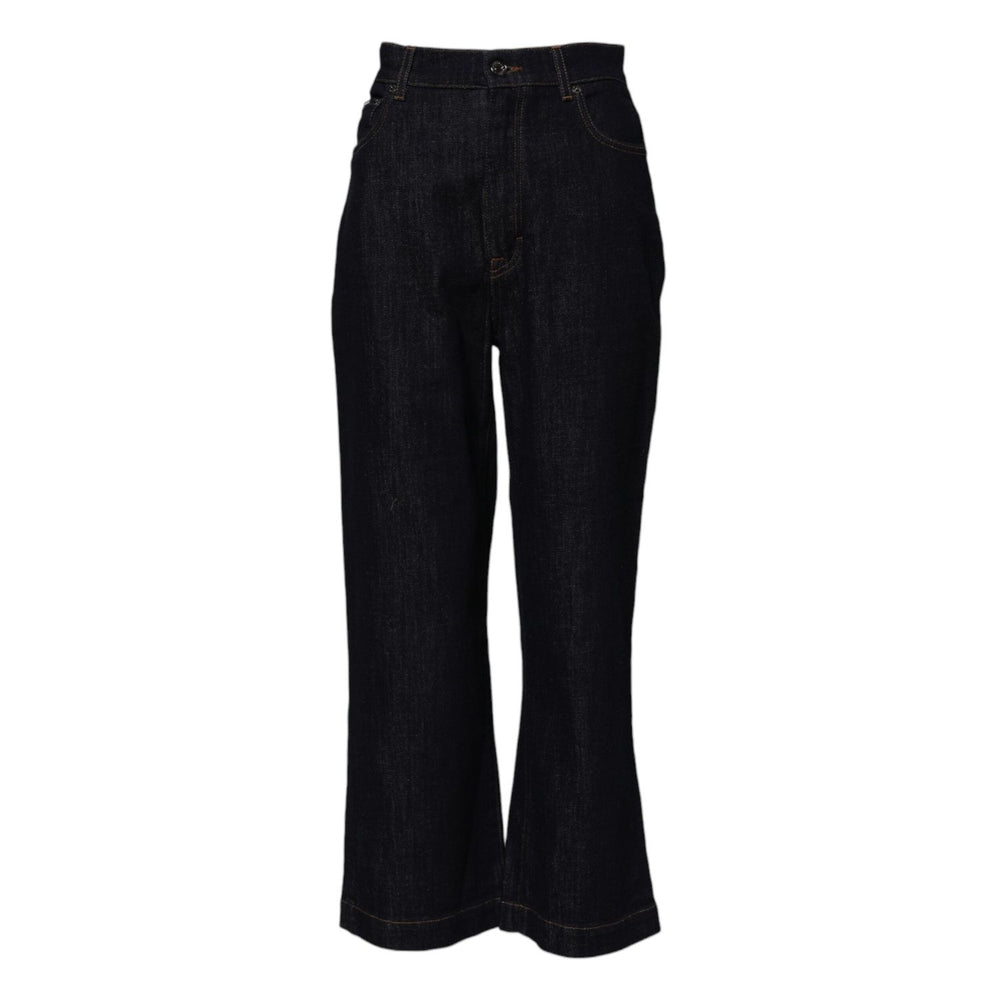 Dolce & Gabbana Blue Cotton High Waisted Flared Denim Jeans PAN76254-40