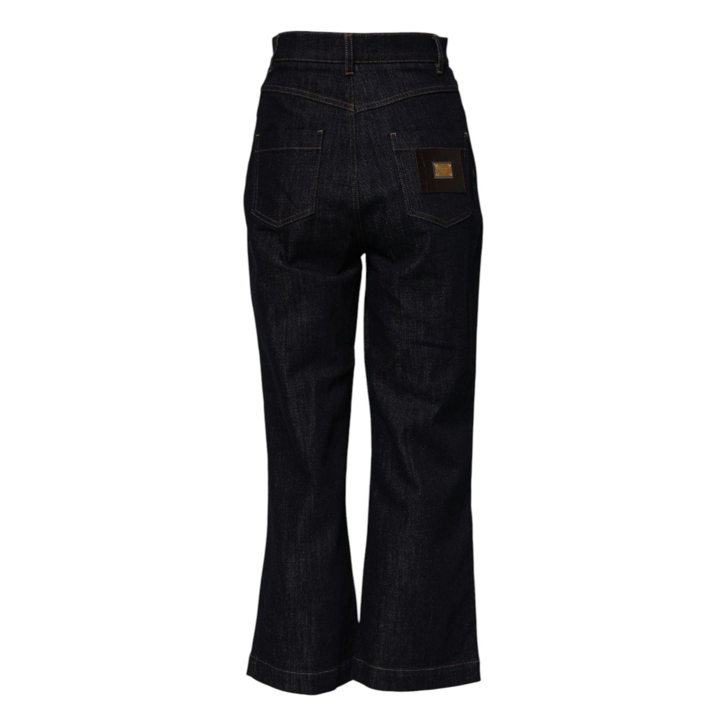 Dolce & Gabbana Blue Cotton High Waisted Flared Denim Jeans PAN76254-40