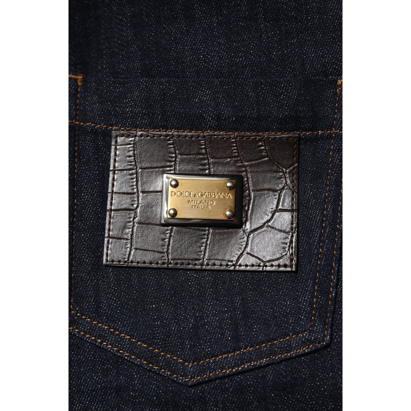 Dolce & Gabbana Blue Cotton High Waisted Flared Denim Jeans PAN76254-40