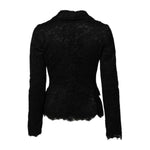 Dolce & Gabbana Black Floral Lace Cotton Collared Jacket JKT4099-38