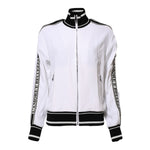 Dolce & Gabbana White Viscose Logo Women Full Zip Jacket JKT41300-36