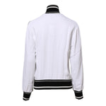 Dolce & Gabbana White Viscose Logo Women Full Zip Jacket JKT41300-36
