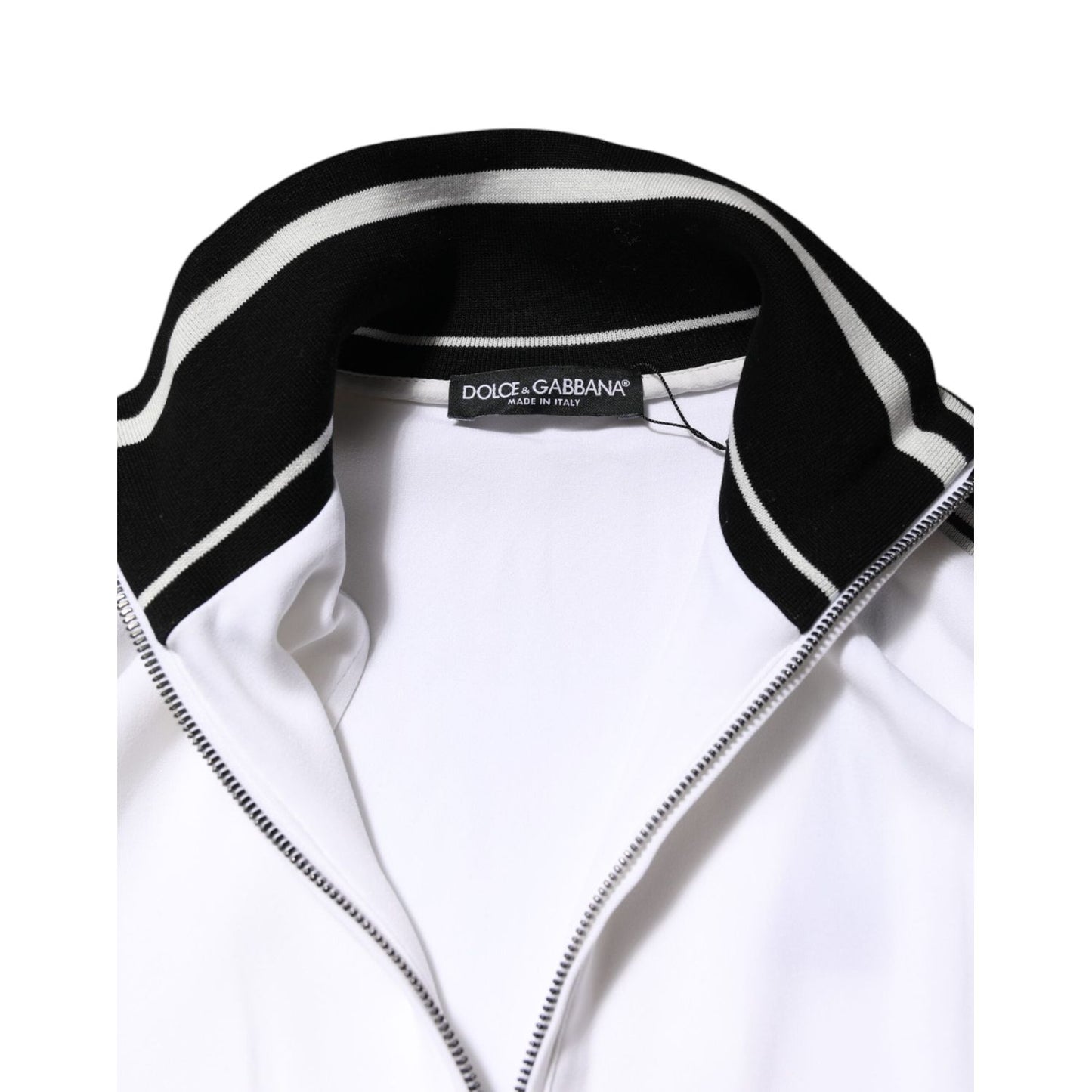 Dolce & Gabbana White Viscose Logo Women Full Zip Jacket JKT41300-36