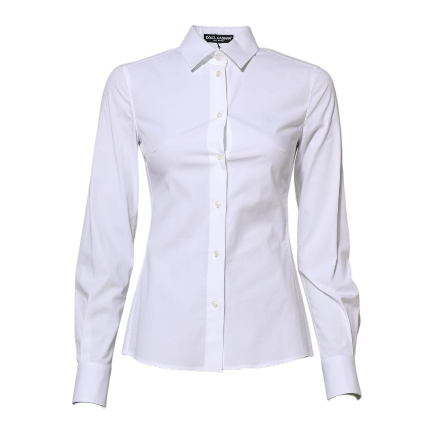 Dolce & Gabbana White Cotton Long Sleeves Collared Shirt Top TSH84256-36