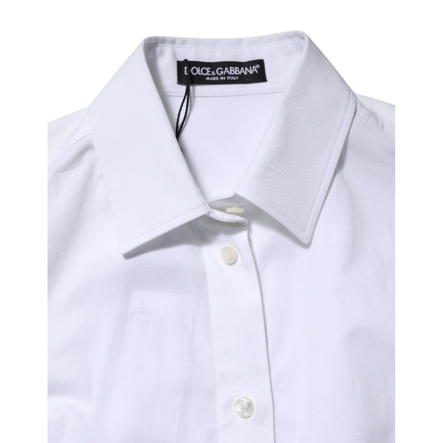 Dolce & Gabbana White Cotton Long Sleeves Collared Shirt Top TSH84256-36